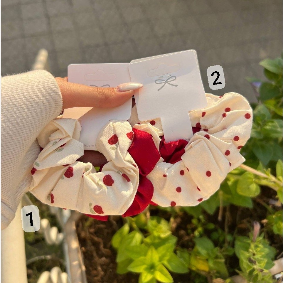 پک دوتایی اسکرانچی طرحدار چری