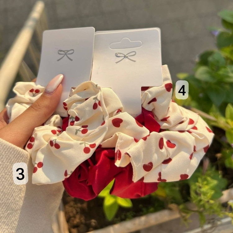 پک دوتایی اسکرانچی طرحدار چری