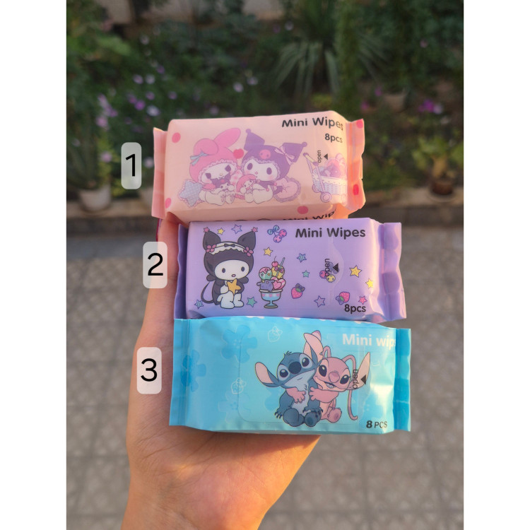 دستمال مرطوب فانتزی 8 عددی در 5 طرح